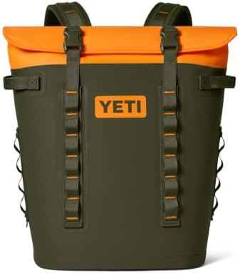 YETI Hopper M20 Backpack Soft Sided Cooler with MagShield Access, Olive/King Crab Orange