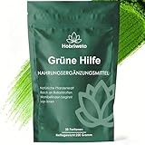 Grüne Entgiftungspulver – 200g Superfood Green Pulver Helfer– Pflanzenpulver mit Matcha, Gerstengras, Spirulina & Heidelbeere – Reich an Makro- & Mikronährstoffen sowie Ballaststoffen