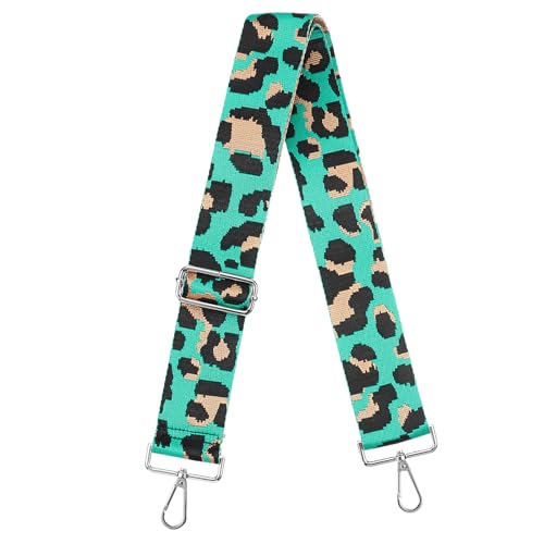 Image of uxcell Purse Strap Replacement, 31-51inch Adjustable Polyester Leopard 2inch Wide Crossbody Shoulder Strap for Handbag Guitar(Sky Blue, Silver Buckle)