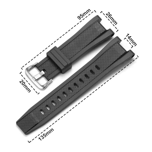 Image of DBLACK ''CDS33'' Rubber Watch Strap / / Best Replacement, Compatible Strap with Casio Gshock GST-B100, GST-S100, GST-S110, GST-210, GST-S300, GST-400G, & GST-410 Model Watch Only