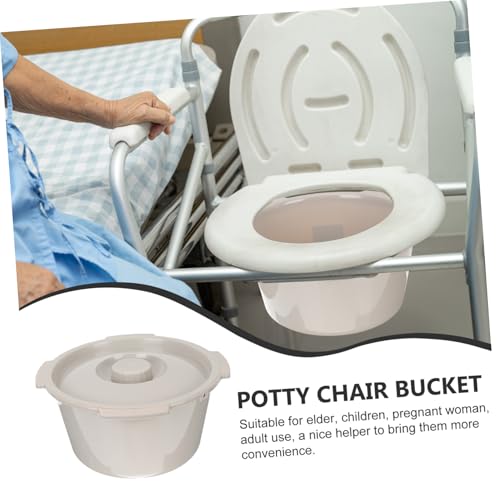 Pot de chambre plastique avec couvercle seau commode pour accessoire chaise percée