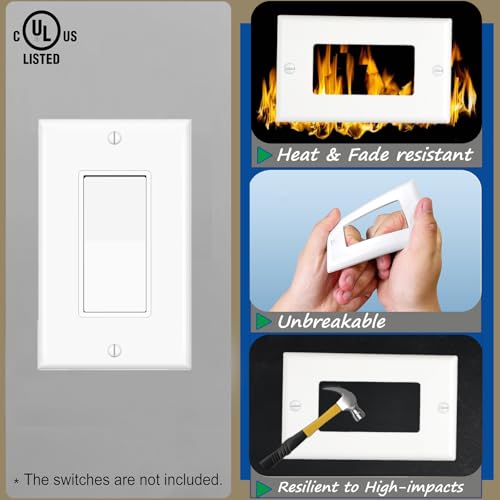 Placa de pared Decora para interruptor estándar de 1 banda y policarbonato 7