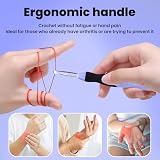 Semme Zestaw świecących szydełek 9 w 1, od 2,5 mm do 6,5 mm, ergonomiczne haczyki szydełkowe, ładowalne przez USB, z etui, specjalne prezenty szydełkowe dla szydełkujących