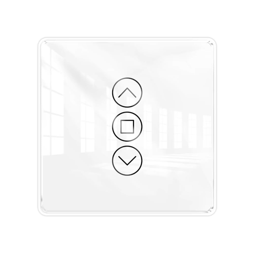 Fangxuee Interruptor Inteligente para Cortinas Tuya ZigBee 2.5D RF433, con Cristal Táctil, para Persianas Enrollables, Interruptor Inteligente con Aplicación Inalámbrica, Color