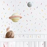 240pcs Confetti Strip Wall Decal Stickers for Kids Room Removable Confetti Sprinkle Wall Stickers for Nursery Boys Girls Bedroom DIY Decorations