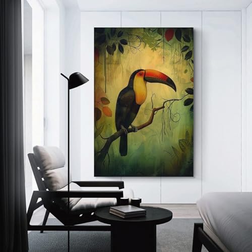 Toile Jungle Toucan Perch décoration murale salon fille 40x60