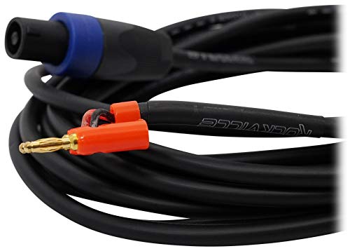 Cable Speakon a Banana Rockville de 20 pies y 100% cobre calibre 16 4