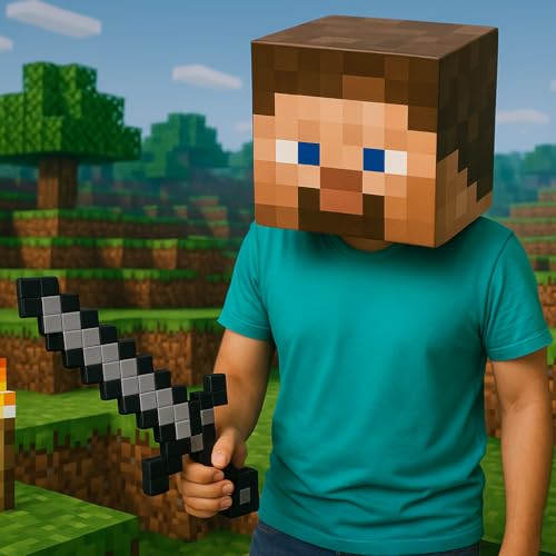 Image of 3D Printed Pixel Sword Toy | Blocky Gaming Prop | Safe Cosplay Accessory for Kids & Fans, Multicolor