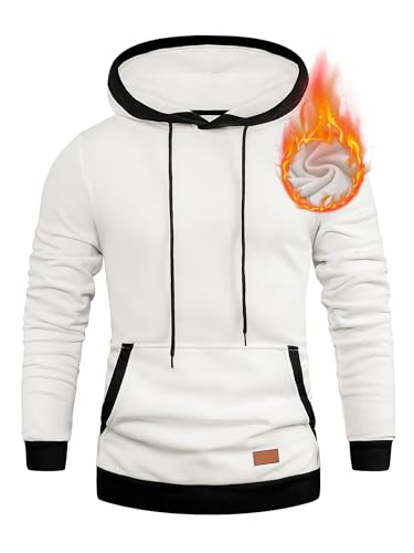 JMIERR Men's Cotton Casual Hoodies Sweatshirts Fashion Long Sleeve Drawstring Fleece Pullover Hoodie with Pockets - Image 5