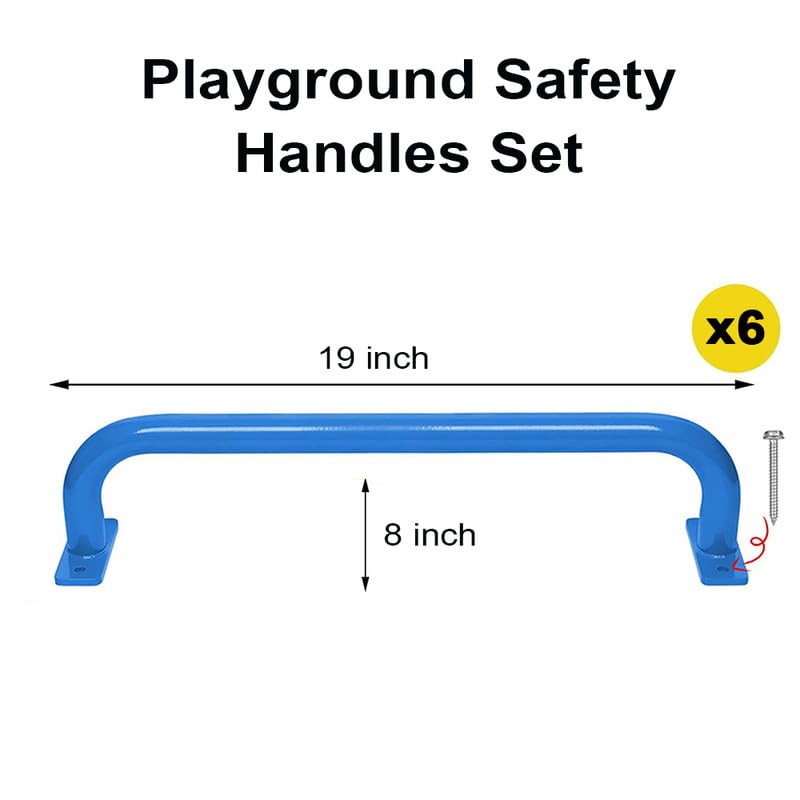 REZNOR 19" Long Metal Playground Safety Handle Monkey Bars for Kids Backyard (Set of 6), Playset Handle Accessories for Playhouse, Jungle Gym for Indoor Outdoor Playground - Image 3 thumbnail