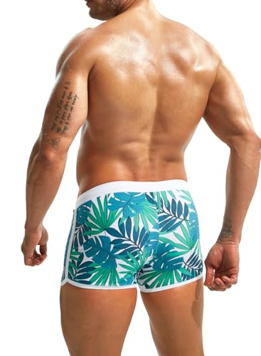 MIZOK Mens Quick Dry Square Leg Swim Shorts Boxer Brief Beach Swimsuit Trunk 5