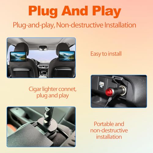 Image of 11.6 inch Car TV Headrest Monitor for Back Seat, 4K Android Tablet Portable Rear Entertainment System, Support Phone Wireless MirrorLink, with WiFi /HDMI /USB /Video Player, 2G+32G (1*PCS)
