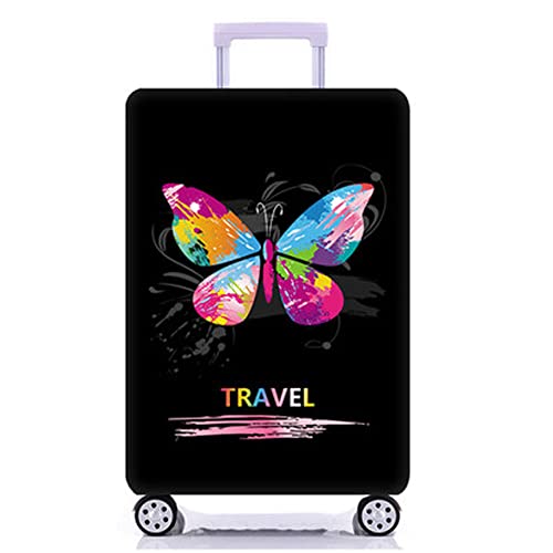 Image of MosaiRudo Thicker Luggage Cover Elastic Suitcase Cover Protector Fits 18-32 Inch Suitcase Travel Accessories, Butterfly, L, Zipper Closurezipper Closurezipper Closurezipper Closurezipper Closure