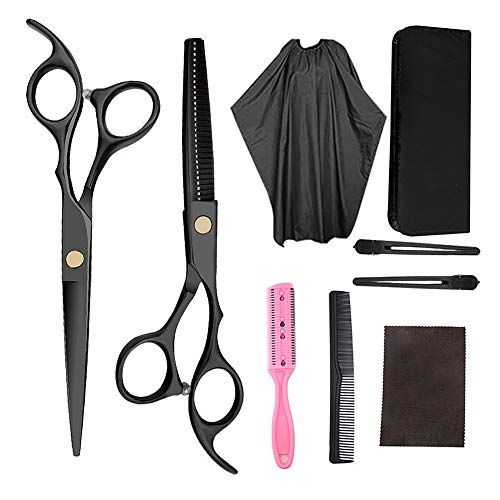 Haarschere Set, Parsion Premium Scharfe Friseurscheren, Haarschneideschere Licht Einseitiger Effilierer, Effilierschere - Profi Friseur Schere Haare Perfekter Friseurschere Haarschnitt Frisörschere