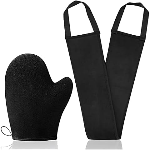 STEUGO 2 Pack Selbstbräunungs-Handschuh-Applikator-Kit Schwarzer Selbstbräuner-Handschuh und Bräunungs-Rücken-Applikator, Selbstbräuner-Handschuh, für Selbstbräuner, ultraweich Cover