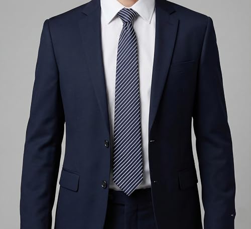 Image of Micro Fiber Stripped Neck Ties For Mens Boys Tie Length & Width - 58 Inch & 3 Inch
