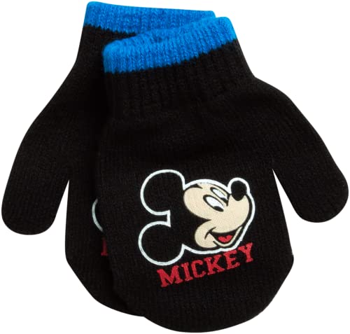 Image of Disney Little Boys Mickey Mouse Hat and 2 Pair Gloves or Mittens Cold Weather Accessory Set, Ages 2-7