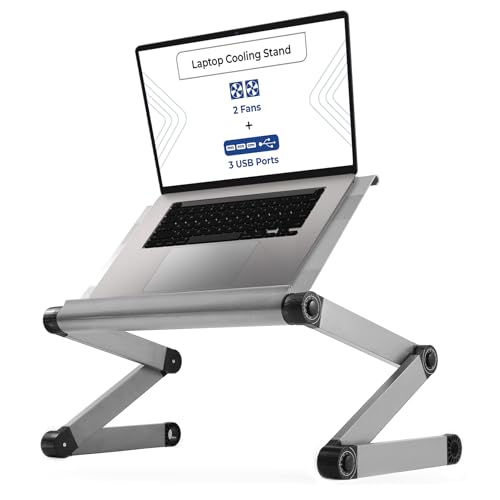Support réglable pour ordinateur et tablette ergonomique aluminium argent