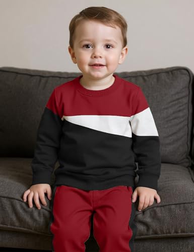 Image of Toddler Boy Clothes Long Sleeve Hoodie Sweatsuits Tops and Pants 2Pcs Boys Fall Winter Outfits Set