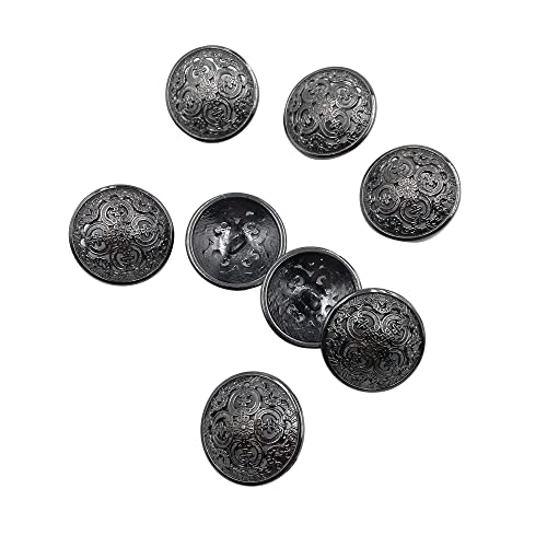 10 Pcs 1 Inch Metal Jacket Button,Blazer Button Set,Hollow Metal Sewing Button - 25Mm Antique Vintage Beautiful Suits Button Set For Blazer, Suits, Coat, Uniform, Jacket, Black, Q2022 #TOP1