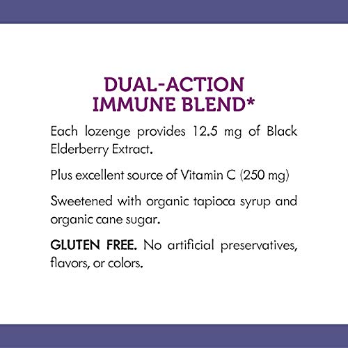 Nature’s Way Sambucus Elderberry Lozenges, 1000 Mg Vitamin C Per Serving, Tropical Flavor, 24 Count #TOP4