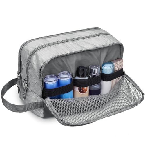 Image of WANDF Travel Toiletry Bag for Men, Small Dopp Kit for Toiletries | Water-Resistant Fabric, Travel Bag for Toiletries, Compact Storage, Shaving Accessories, Weekend Trips