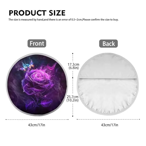 Image of Purple Rose Steering Wheel Sunshade Cover Anti Slip Car Interior Accessories for Sun Heat Car Interior Sunshade Easy Installation Universal Fit Most Cars Women
