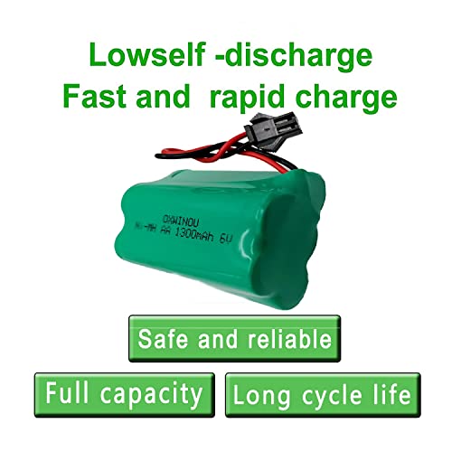 Oxwinou 6V 1300Mah Ni-Mh Aa Rechargeable Battery Pack With Sm 2P Plug For Toys, Lighting And Electric Tools Smp Aa5Sw Outdoor Motion Light (2-Pack) #TOP3