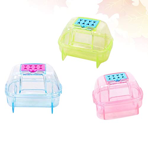Banho de Hamster Popétpop – 3 peças de plástico de areia para banheiro pequeno animal de estimação –
