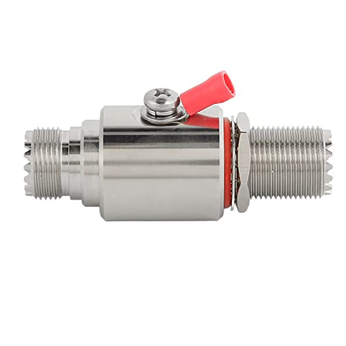 Diyeeni Arrestor, UHF Female to Female Bulkhead 50Ohm DC 3GHz Coaxial Protector, Replaceable 90v Gas Tube