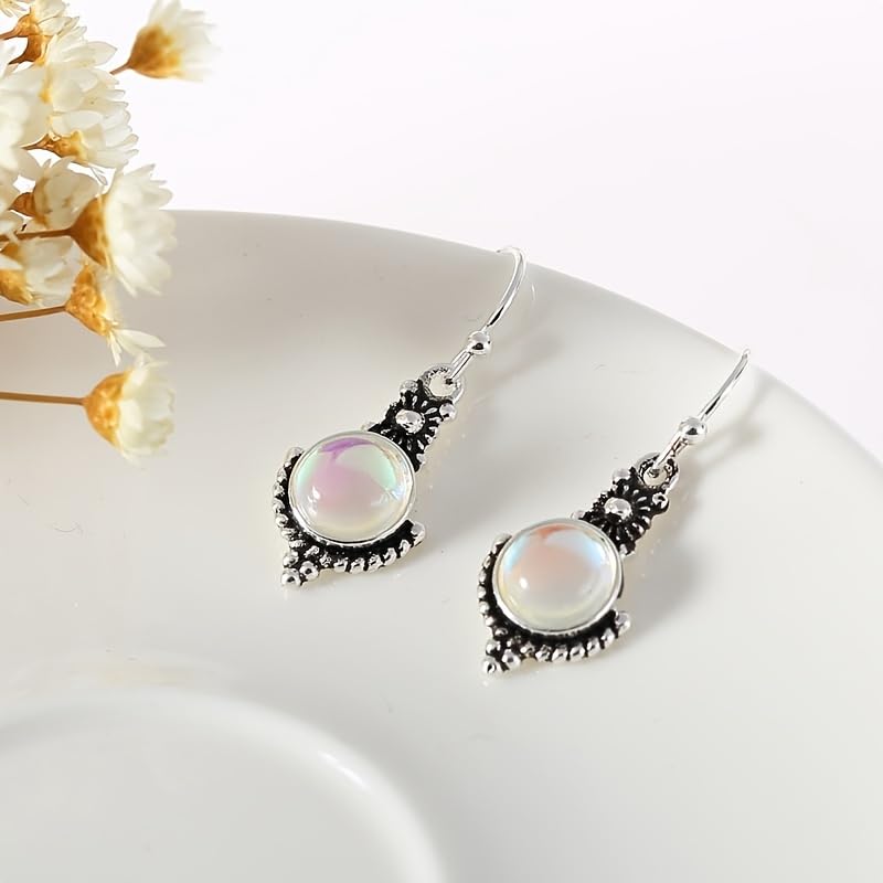 Luxurious Vintage Moonstone Statement Long Drop Dangle Earrings - Drop Dangle Jewelry for Wedding Party, Gift Idea, Durable, Shining, Elegant, and Sophisticated Accessories2