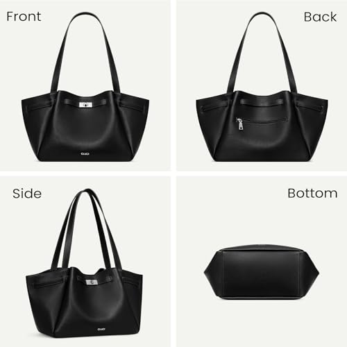 Bolso grande para mujer tipo hobo de cuero vegano liviano miniatura 6