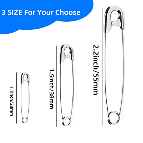 1000Pack Safety Pins,1.5Inch/38Mm Safety Pins Bulk,Small Safety Pins With A Convenient Box,Metal Silver Sewing Pins Clothing Clips Tool #TOP2