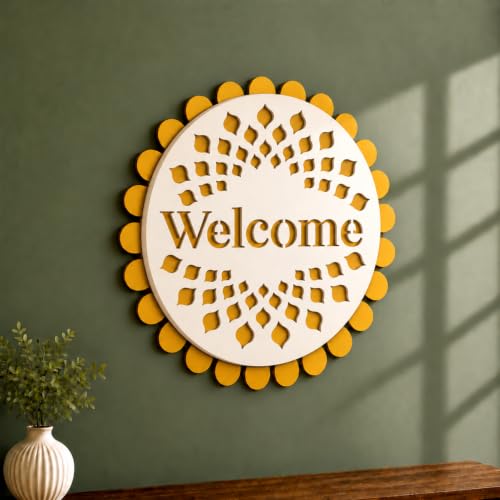 Image of Sehaz Artworks Welcome Wall Decor Items for Living Room 28x28 CM