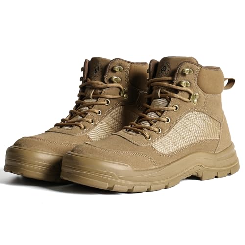 Image of ANGRYRAM Steel Toe Boots for Men Women Lightweight Comfortable Steel Toe Shoes Puncture Proof Slip Resistant Construction Work Boots for Men Indestructible Safety Work Shoes