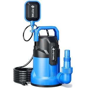 FOTING 17000 L/H Submersible Water Pump with Float Switch, 550W Electric Sump Pumps for Dirty/Clean Water, Portable Water Pump for Garden Pond, Pools, Ditches