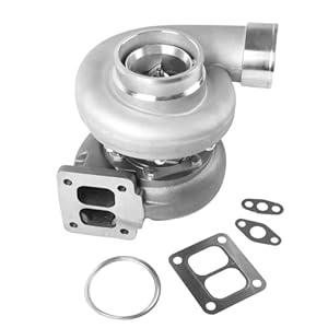 Universal Turbo Turbocharger Compatible with GT45 T4, Turbo Charger Kit 0.66 A/R 600+HP Boost for 4.0L-6.0L Engine with Flange