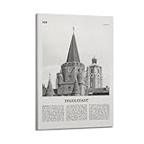 Ingolstadt-Druck, Schwarz-Weiß, Ingolstadt-Wandkunst, 