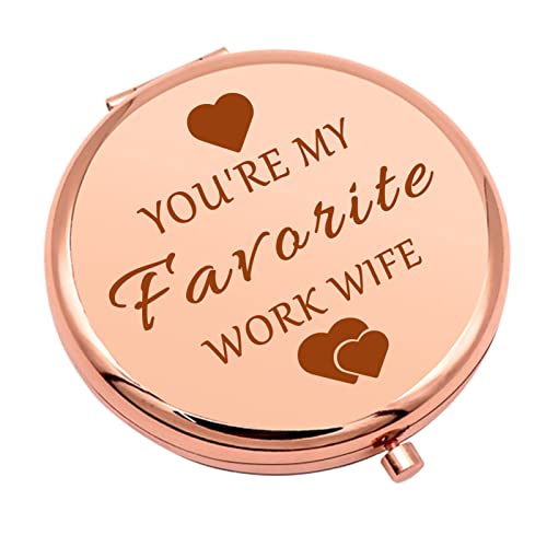 Work Wife Gifts for Women Compact Makeup Mirror for Colleague Work Wife Coworker Leaving Gifts Farewell Present Appreciation Present Thank You Folding Makeup Mirror Birthday Retirement