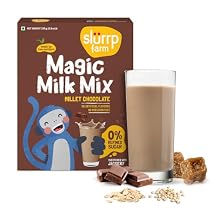 Slurrp Farm Magic Milk Mix Powder | Millet Chocolate Drink for Kids & Adults | No Refined Sugar, High Calcium & Fiber | Tasty, Easy to Digest & Nutritious Beverage | 8.82 Oz 250g