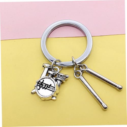 LIFKOME llavero con baqueta de batería colgante para música, anillo de llave de baqueta plateado, joyería de percusión para bateristas y músicos miniatura 7