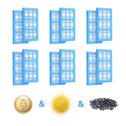 ANKA Cat Water Fountain Filters 12 Pack Fountain Replacement Filters for Cat Dog Pet Mete Water Flow 389 Fountain Upgraded Version Pet filters for better Water- Blue