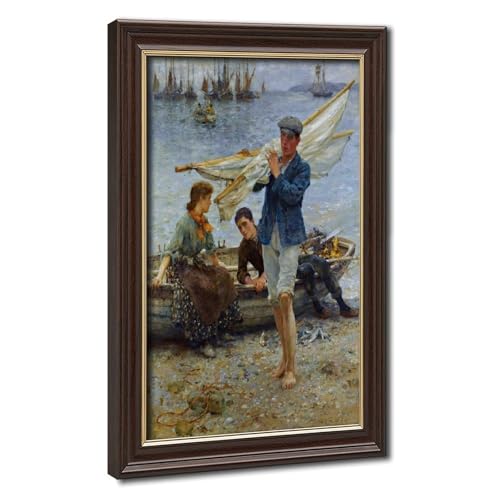 Toile Return From Fishing Henry Scott Tuke pour décoration murale bureau zen