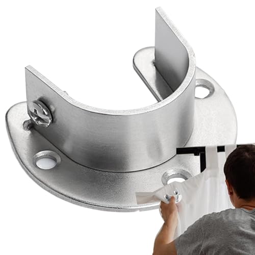 Soporte final para barra de ropa de acero inoxidable, soporte para barra de ropa, robusto soporte para barra de brida, soporte para barra de armario y barras, soporte de barra de armario estable