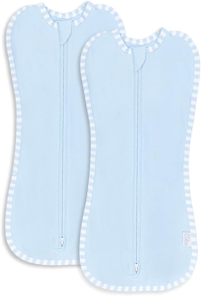 Comfy Cubs Swaddle Blanket with Zipper 2 Pk L - Blue