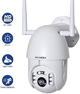 INQMEGA Outdoor PTZ Security Camera, 1080P Pan Tilt Surveillance WiFi Camera with Two