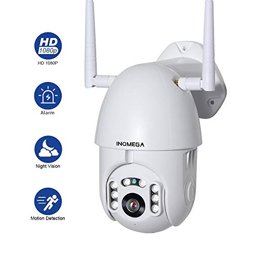 INQMEGA Outdoor PTZ Security Camera, 1080P Pan Tilt Surveillance WiFi Camera with Two