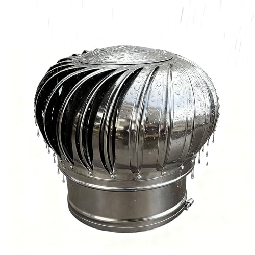Chapeau de Cheminée Rotatif en Acier Inoxydable, Extracteur de Fumée Rotatif Éolien, 75 110 160 200 250 mm Capot de Cheminée pour Toit de Maison, Durable et Fiable(200 mm(201))
