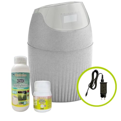Sandokan, Kit Automizer 40L Elettrico, Nebulizzatore Antizanzare Giardino Da Esterno Automatico, Disinfestazione Fai da Te con Serbatoio 40L Copertura 600mq Espandibile fino a 2000 mq. Made In Italy
