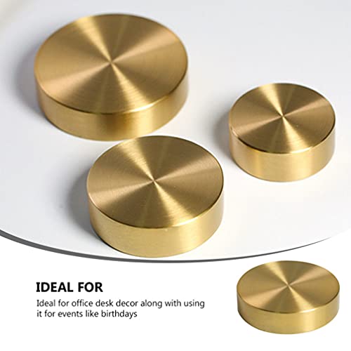 Doitool 49A20D4RKQ19WPLI2MO Chinese Calligraphy Paperweight Brass Paperweights Round Block Paperweight Desktop Home Office Decoration thumb #4